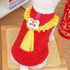 New Year's National Style Lion Dancing and Fleece Warm Pet Dog Dog Cat Clothing Teddy Plush Tang Clothing Dog Supplies Cat Clothing