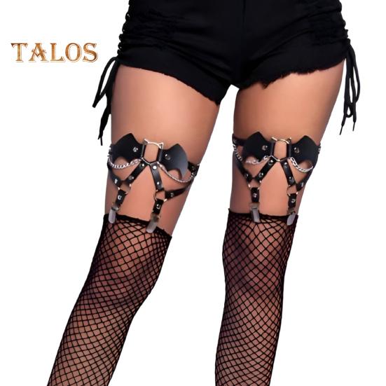 Women Harness Garter Leg Ring Rivet Fake Spider Decor Faux Leather Adjustable Punk Gothic Thigh Ring Cosplay Honeymoon Seductive Garter Belt Non-Slip