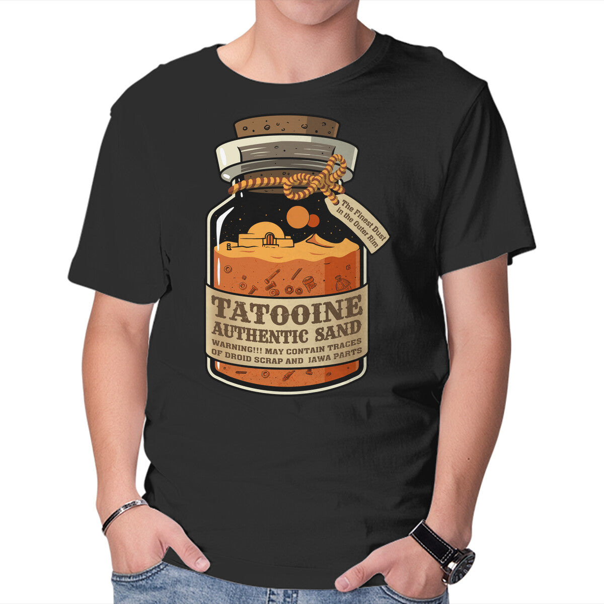 Unisex Crew Neck T-Shirt Tatooine Authentic Sand Graphic Short Sleeve Casual Tee S