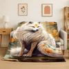 Fenrir Wolf Spirit Moon Dream Animal Flannel Blanket Soft Throw Blanket for Bedroom Living Room Bed Travel Camping Picnic Nap