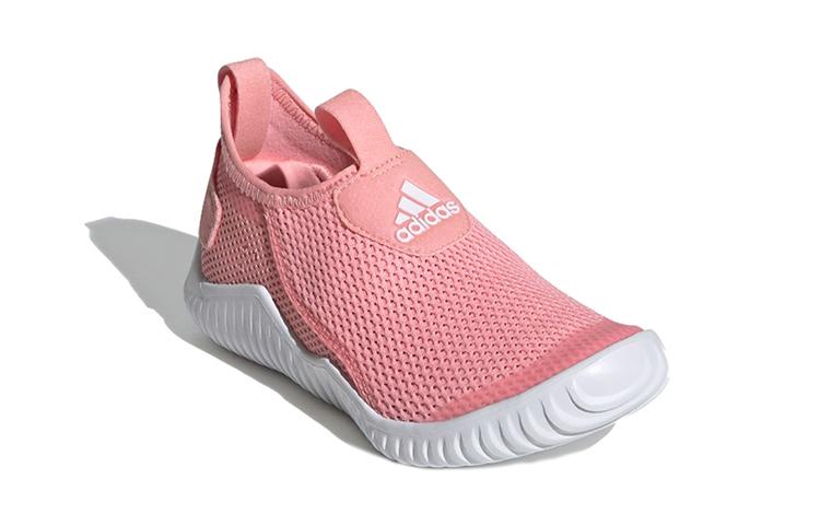 adidas Rapidazen S Rdy C Mesh Slip Resistant Anti Kick Low Top Kids' Running Shoes Pink White FX2572