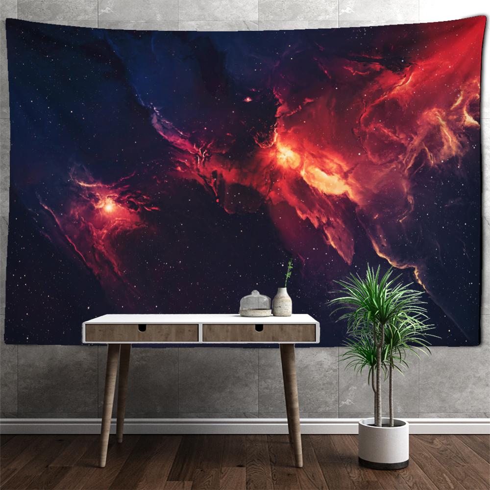 Psychedelic Red Nebula Tapestry Wall Hanging Abstract Art Mystical Hippie Tapiz Universe Dorm Home Decor