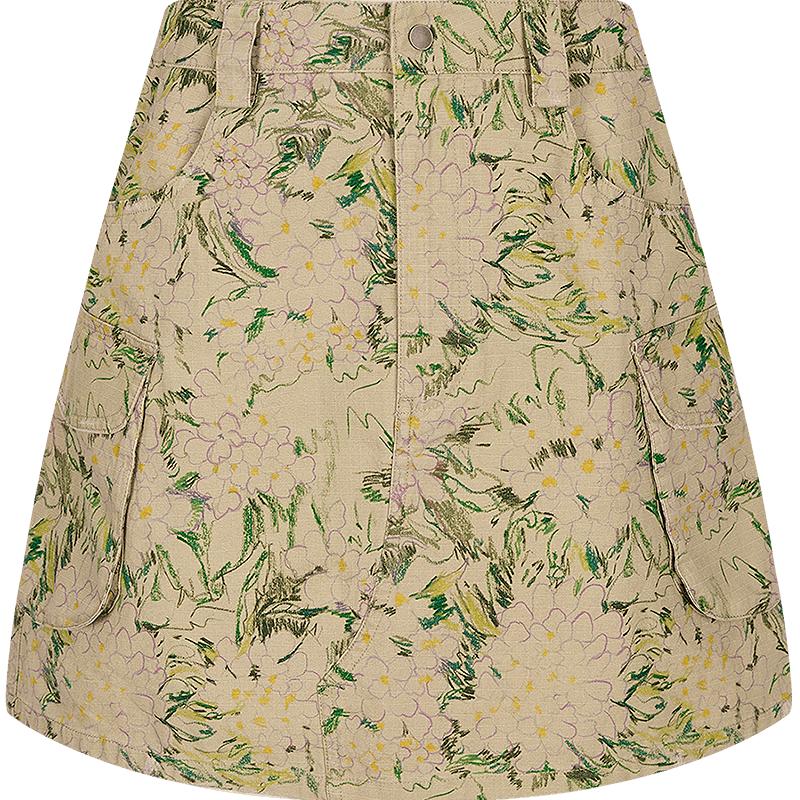 JNBY Women's A-Line Botanical Print Skirt