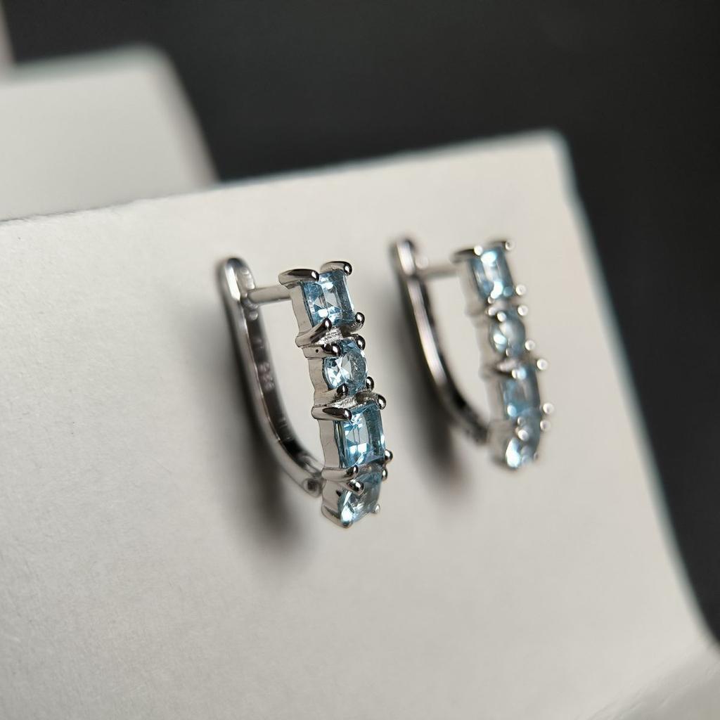 Silberohrringe mit natürlichem Topas 2,725 ct (2179856)