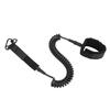 Surfboard Leash High Elasticity TPU Black Adjustable Coiled Surfing Leg Rope for Paddleboards Longboards