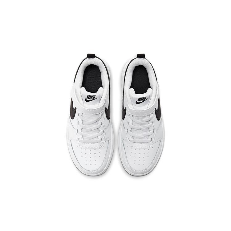 New Nike Court Borough Low 2 White Black PS BQ5451-104