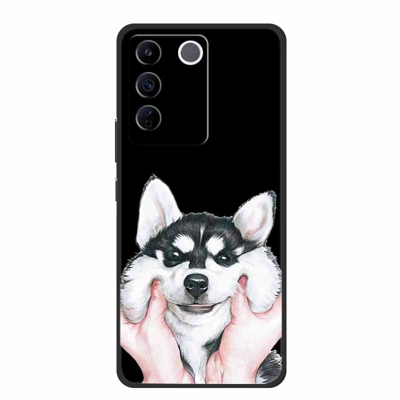 For Vivo V27e Case Cute Cartoon Cat Black Silicone Soft Phone Case For Vivo V27 Pro V27e Back Cover Cases V 27 E Pro Funda Coque
