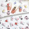 Cartoon Rabbit Nail Art Accessories Cute 3D Heart Blush Bunny Handmade DIY Nail Wearable Nail Decorations