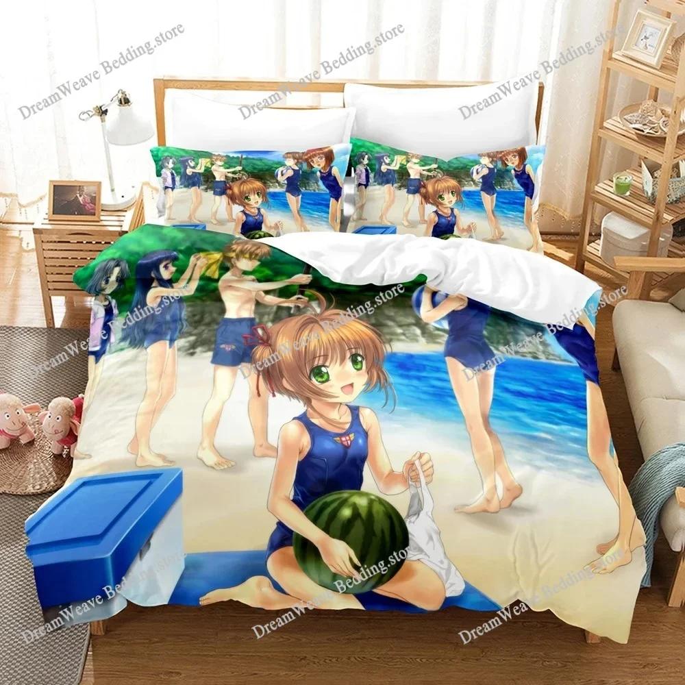 New 3D Printed Anime Cardcaptor Sakura Bedding Set Boys Girls Twin Queen Size Duvet Cover Pillowcase Bed Kids Adult Home Textile