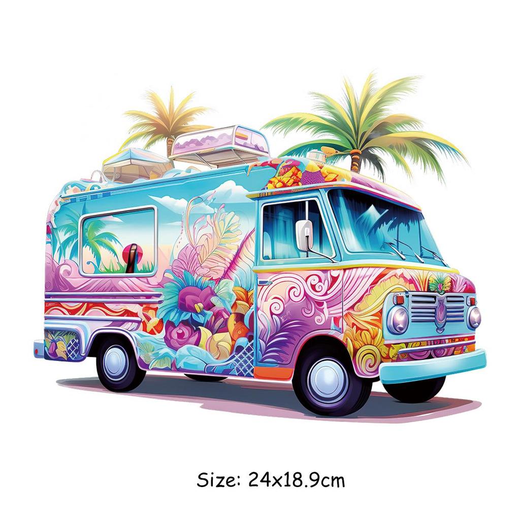 Sommer-Autos-Patches auf Kleidung Coole Sommerstimmung DIY Hut Tasche Kleidung Aufkleber Wärmeübertragung Parches Ropa Kleidung appliziert