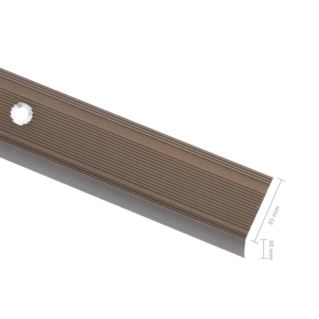 L shaped stair edge profile 15 pcs aluminum 100 cm brown