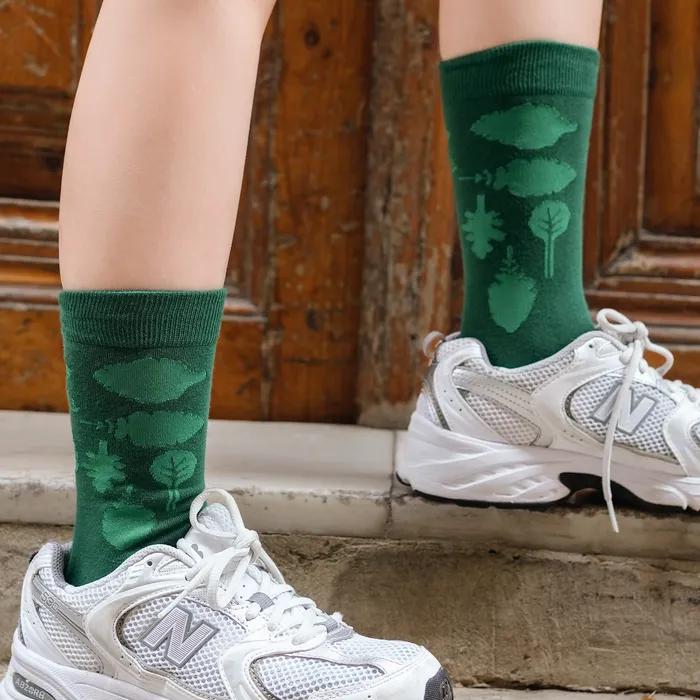 Ssam Blatt. Weiche Bio-Socken ohne Kompression mit Abbildungen