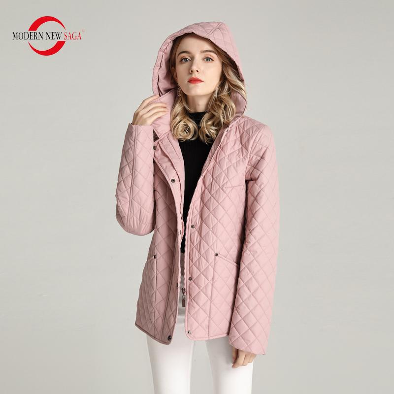 Damejakke MODERN NEW SAGA Spring Tynn bomullsjakke Mote Kortjakke dame hette