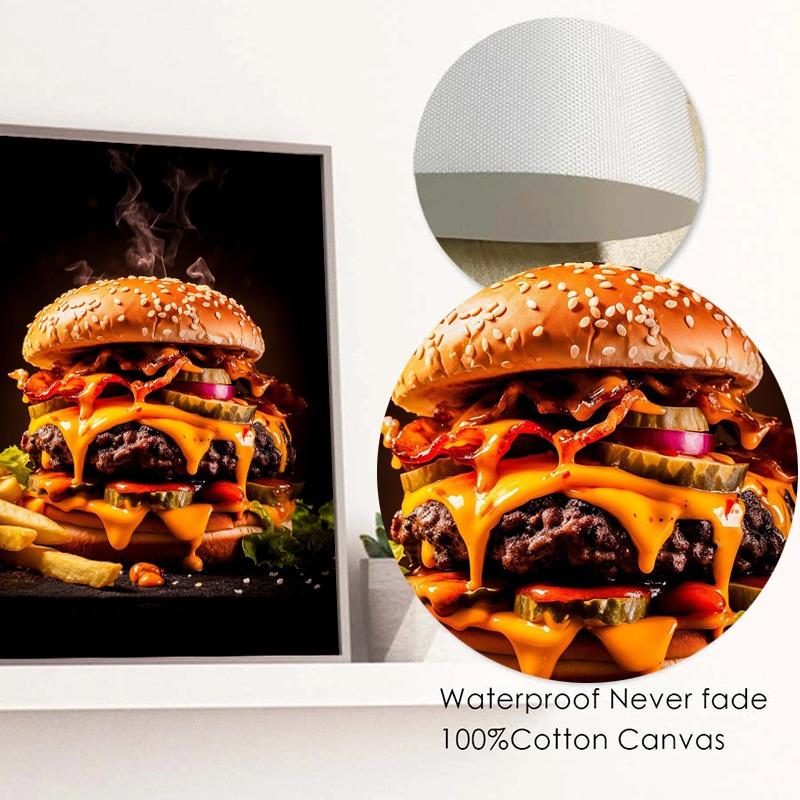 Food Kitchen Poster Printing Meat Burger Pizza Canvas Painting Restaurant Decoration Wall Art Picture Home Decor Frameless Gifts