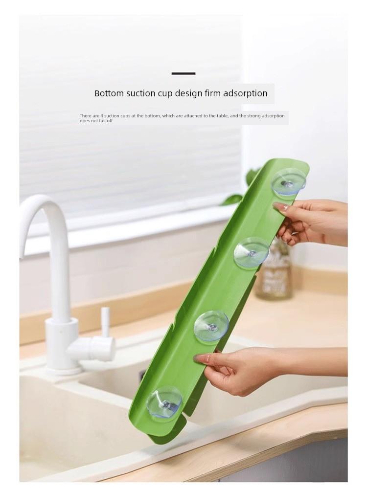 Little Leaves! Anti-Splash! Sink Water Retaining Plate Kitchen Countertop Dishwashing Sink Splash-Proof Water Handy Gadget Washing Basin