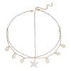 Catena per Capelli Boho Stile Oceano Stella Marina Conchiglia per Donne Moda Frangia con Perle Finte Accessorio per Capelli Vacanza al Mare Gioiello per Capelli Quotidiano