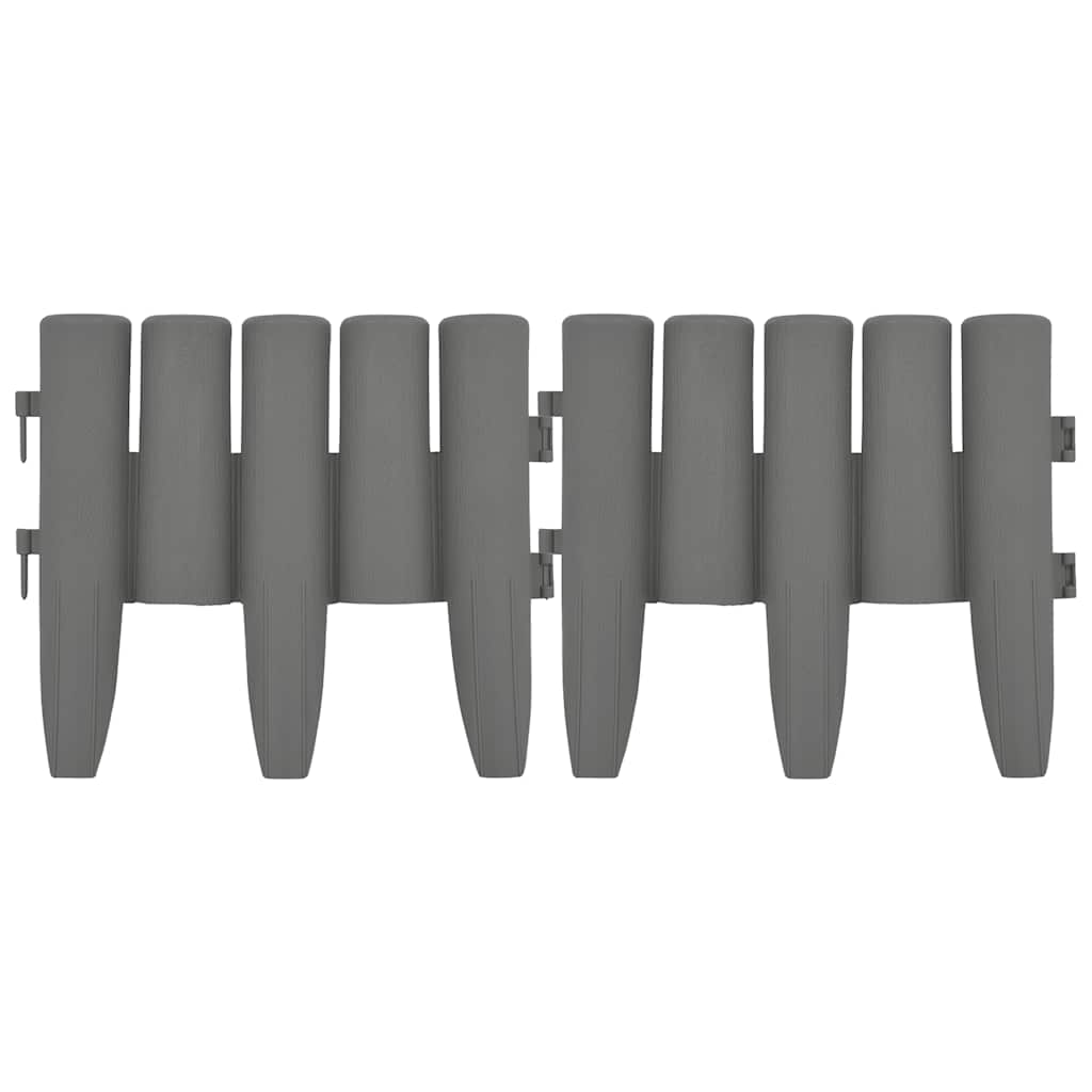 Lawn Edging 36 Pcs Grey 10 M PP