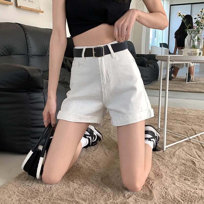 BOGO Summer High-Waisted Women s Rolled-Up Denim Shorts - Wide-Leg A-Line Hot Pants XL