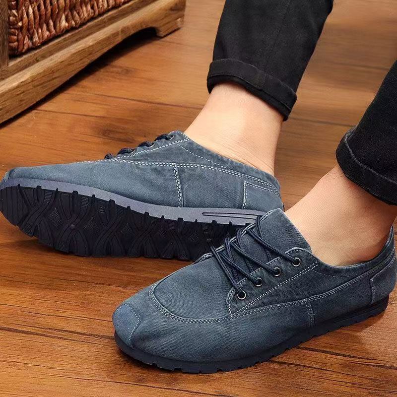 

2026 Summer New Style Fashion Canvas Casual Shoes Lacing Platform Candy-colored Out-door Washed Cloth Shoes Size Oversized Man Shoes 38-44 44 синій