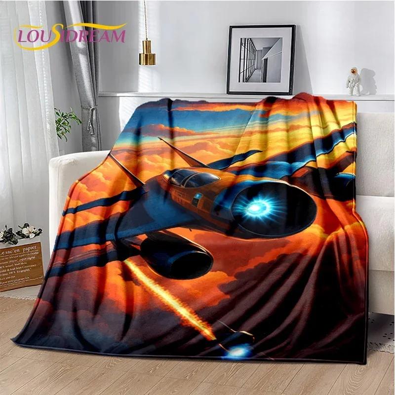 29 Style Space Spitfire Aircraft  Air Force Jet Fighter Cartoon Blanket,Soft Throw Blanket for Home Bedroom Bed Sofa Cover Child