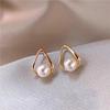 2025 Silver Needle Zircon Pearl Earrings: French Retro Light Luxury Studs for Women