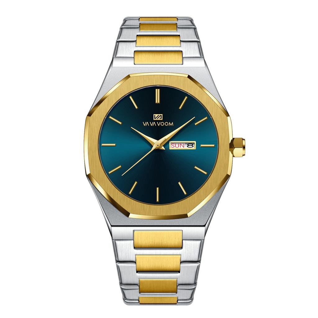 Reloj Hombre Men Business Watch Black Stainless Steel Fashion Week Quartz Movement 42mm 3Bar Waterproof Clock Men Sports Watches