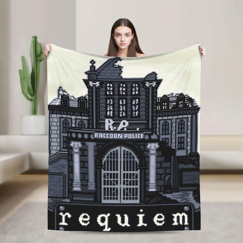 Leon The Chad Kennedy  Resident Evil Requiem Flannel Blanket Winter  Super Soft Throw Blanket for Bedspread Sofa Bed Cover