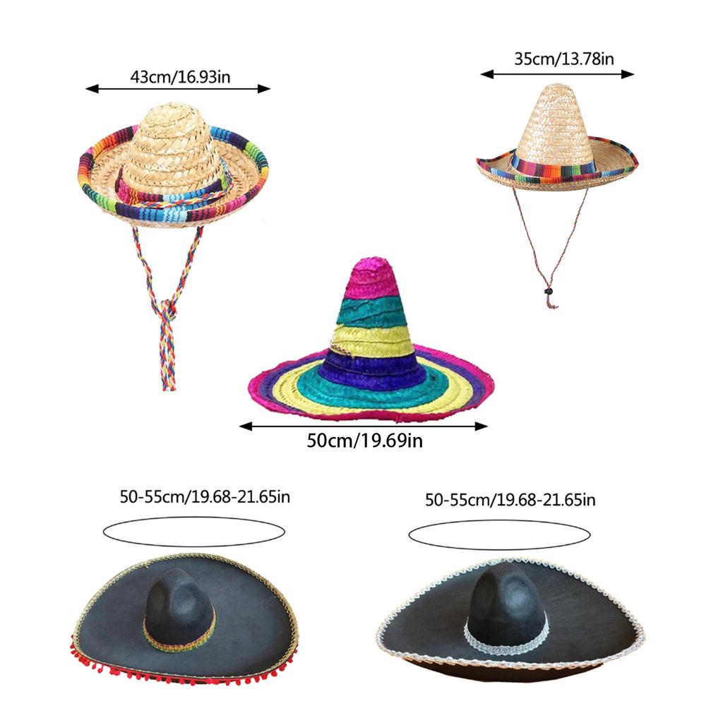 Mexicans Party Outfit for Kids Adult with Poncho Cape Sombrero Hat Sunglasses Maracas and Mustache for Interactive Fun