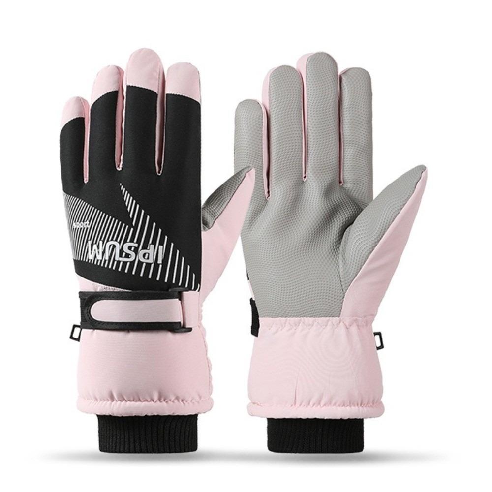 Stripe Skiing Gloves Keep Warm Full Finger Mittens Fashion Cycling Mittens  Female/Girls