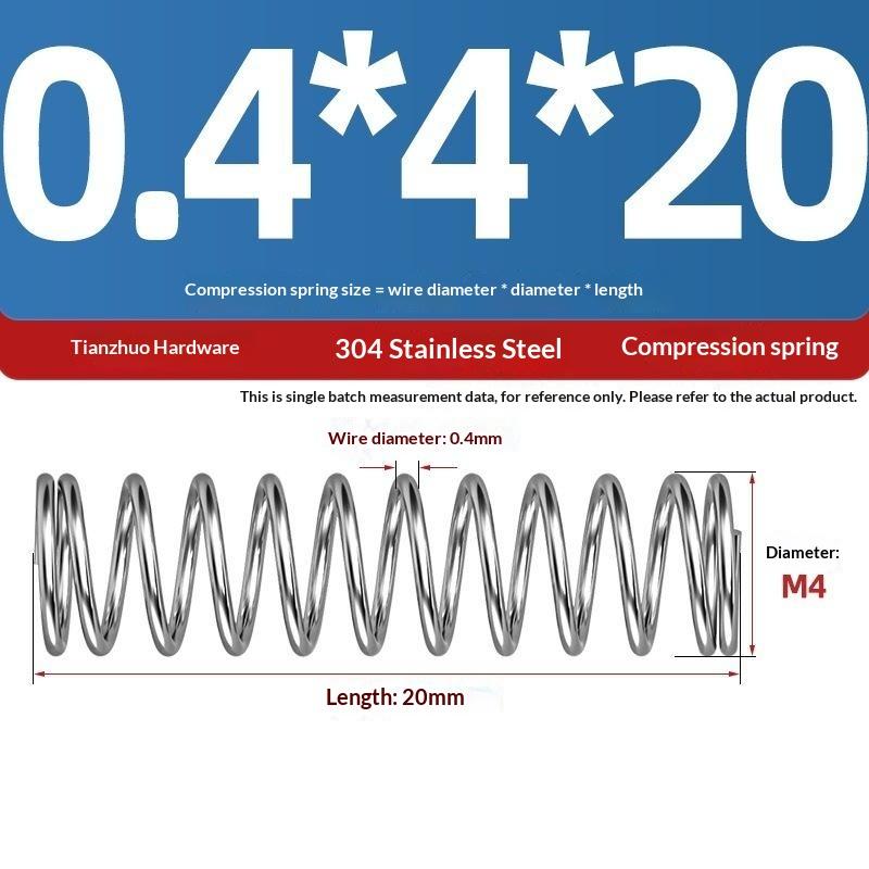 Spring Steel Pressure Return Spring Assortment 0.3/0.4mm Wire Dia 5-20mm Length for Hobbyist Craft Making Projects