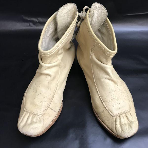 Au BANNISTER Genuine Leather Lace Up Short Boots Beige Women’s Size 23.5 24.5(USED)