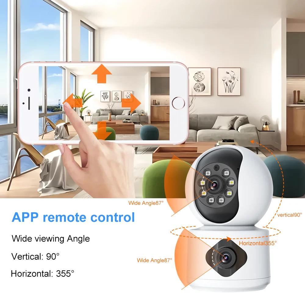 Tuya 8MP 5G Wifi Indoor Lens Baby Monitor Color Night Vision Camera 4k Dual Screen Auto Tracking Video Surveillance