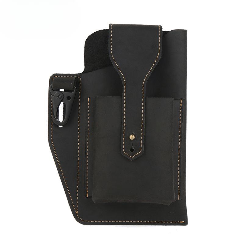 Crazy Horse Leer Telefoon Tas Sport Tactische Heuptas Vintage Echt Leer Heren Heuptas