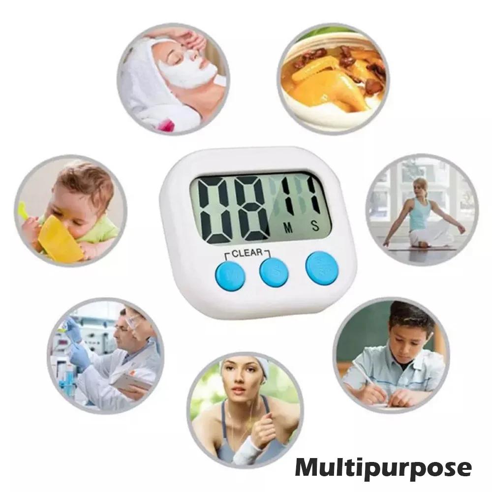 Digital kitchen timer large digital loud alarm magnetic bracket with large LCD display screen (excluding battery)