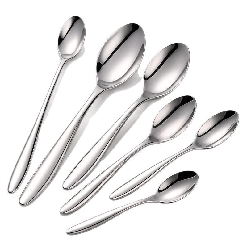 Helong Elegant 304 Stainless Steel Soup Spoon with Thickened Handle [Hand Polished]