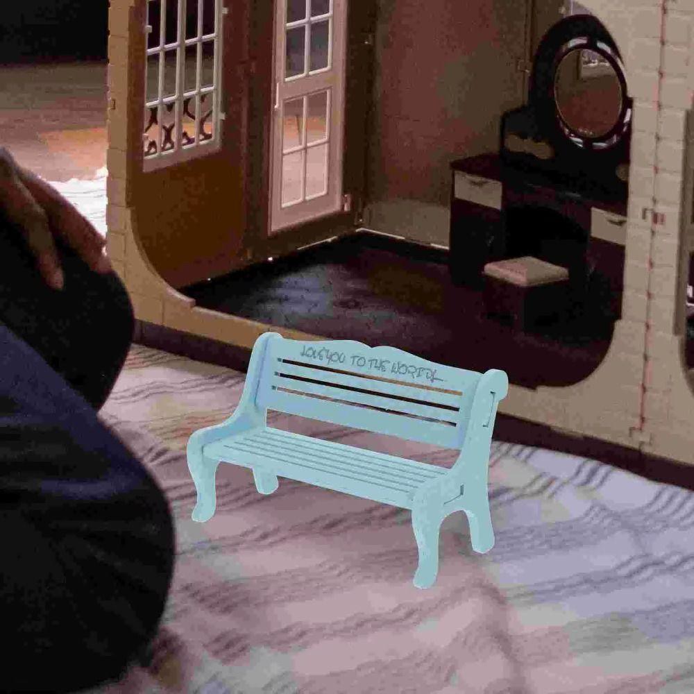 2Pcs Background Props Small Bench Miniatures Mini Stool Garden Ornaments Doll Chairs  DIY House