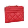 Soft Sheepskin Short Wallet Style Diamond-check Zipper Change Purse Genuine Leather Multi-card ID Bag