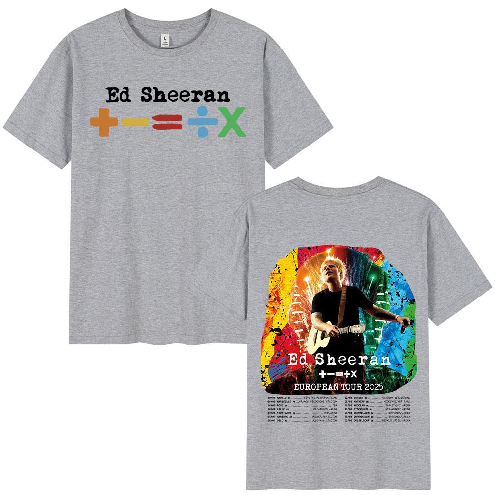 Ed Sheeran European Tour 2026 T Shirts Men Women Clothing Summer Cotton Casual Short Sleeve Tshirt Fashion Oversized Tee Shirt