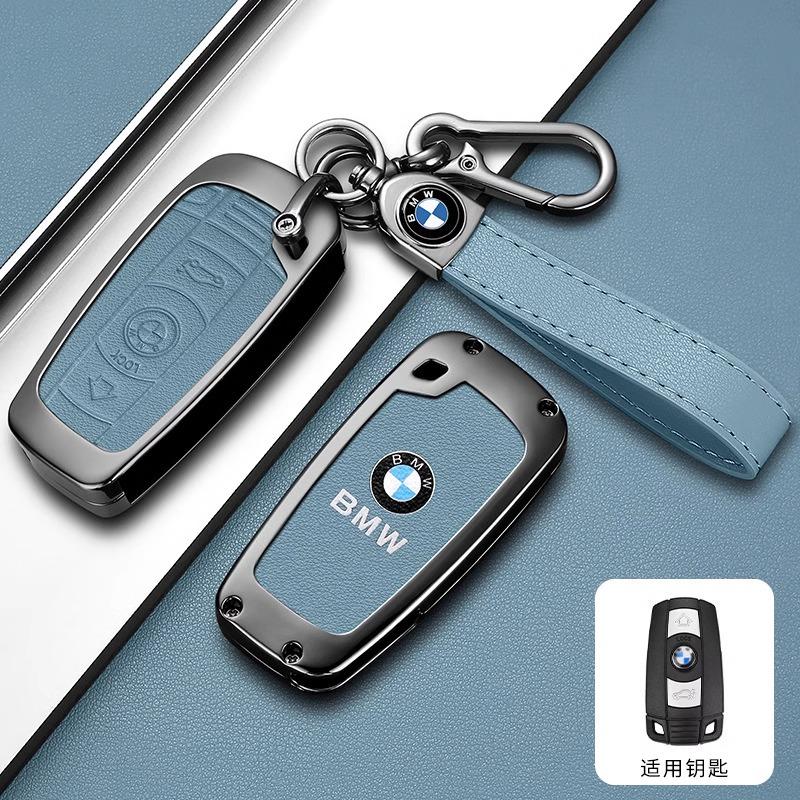 BBKT7 Zinc Alloy Leather Car Smart Key Case Cover for BMW 1 3 5 7 Series X1 X3 X4 X5 F10 F15 F16 F20 F30 F18 F25 M3 M4 E34 Sticker