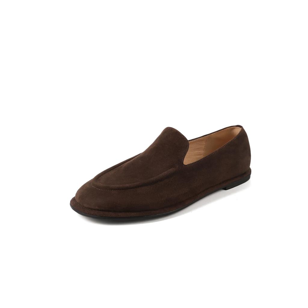 Fashion 2025 New Spring Women Loafers Genuine Leather Shoes for Women Round Toe Low Heel Women Flats Retro Genuine Leather Ladies Shoes