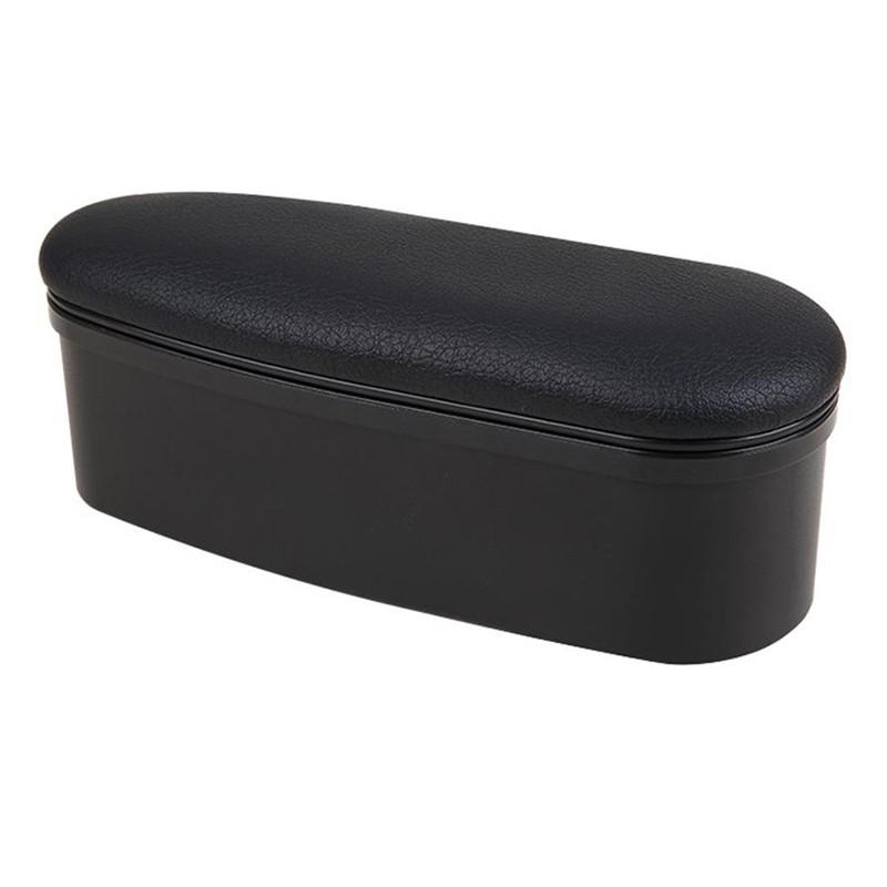 1 peça Apoio de braço ergonômico de couro para porta de carro com caixa de armazenamento