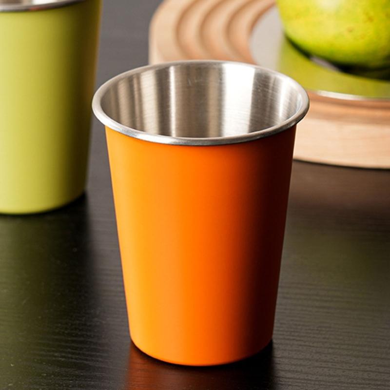 4pcs Stainless Steels Drinking Cups Outdoor Travel Cups 350ml Coffees Milk Beer Mug Stackable Camping Cup Enduring