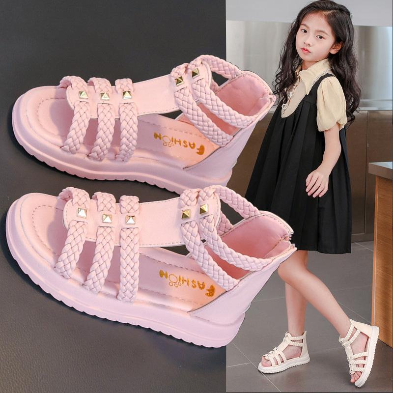 

Босоножки для девочек Летние Детские Босоножки на мягкой подошве Туфли принцессы Босоножки для девочек Босоножки Женские Зарубежный стиль Студенческая версия Модные Универсальные 30 розовый