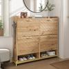 Modern Shoe Rack In Wood Look – 4-Door Shoe Cabinet – Space-Saving Shoe Cabinet for Entrance Area, Hallway or Hallway – Sturdy and Stylish