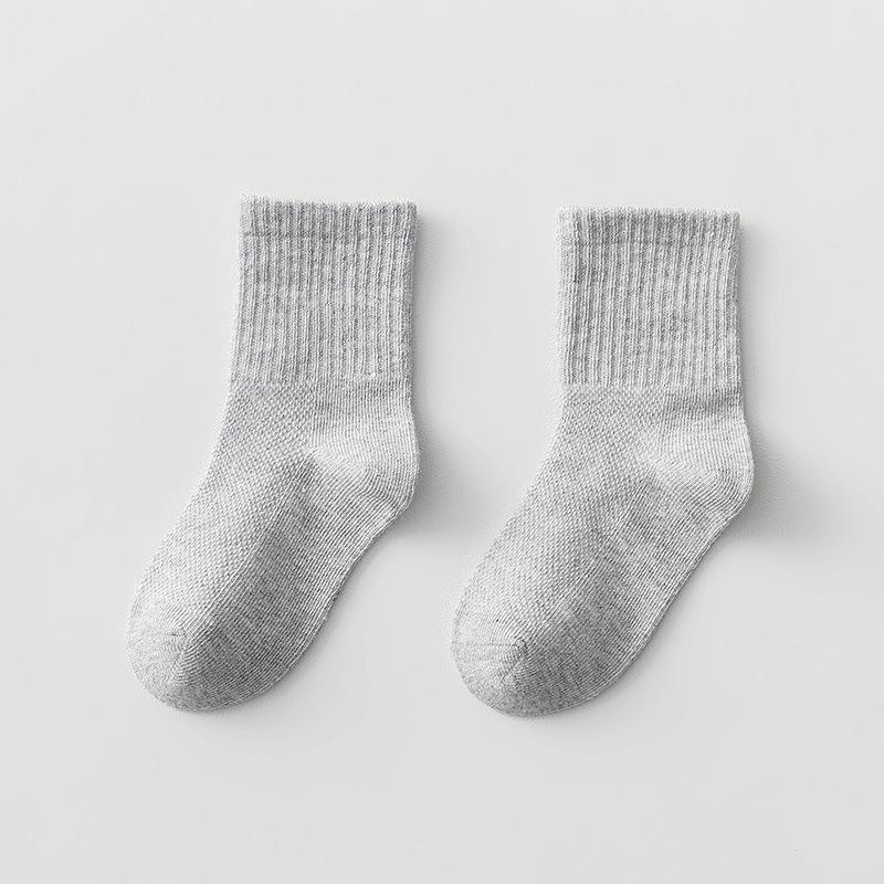 

Детские носки, весна-лето, тонкие сетчатые носки, однотонные короткие носки для мальчиков, белые студенческие носки до середины икры для девочек, детские носки XL/9-12Y