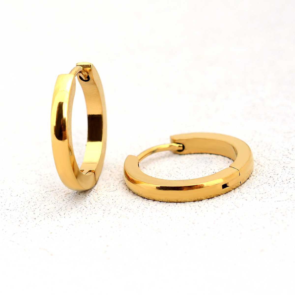 

2PC Minimalist Stainless Steel Classic Round Gold Color Earring for Women Men Tiny Huggie Hoop Punk Rock Party Jewelry Gifts 20G 2.0 x7mm золотой