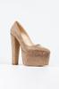Women's Fashion Platinum Full Stone Classic Pointed Thick Heeled Pointed Platform Evening Dress Shoes For Party
