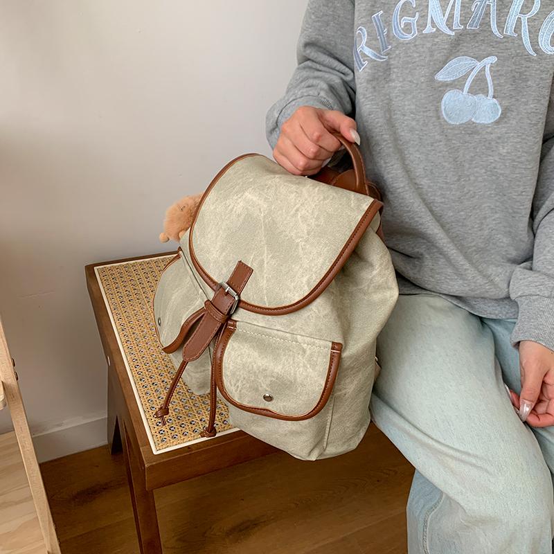 Vintage Color Block Backpack Women's Lightweight Backpack