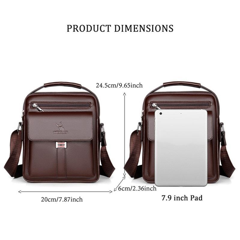 New Men Crossbody Shoulder Bags Waterproof Vintage Men Handbags Large Capacity Pu Leather Bag Man Messenger Bags Tote Bag