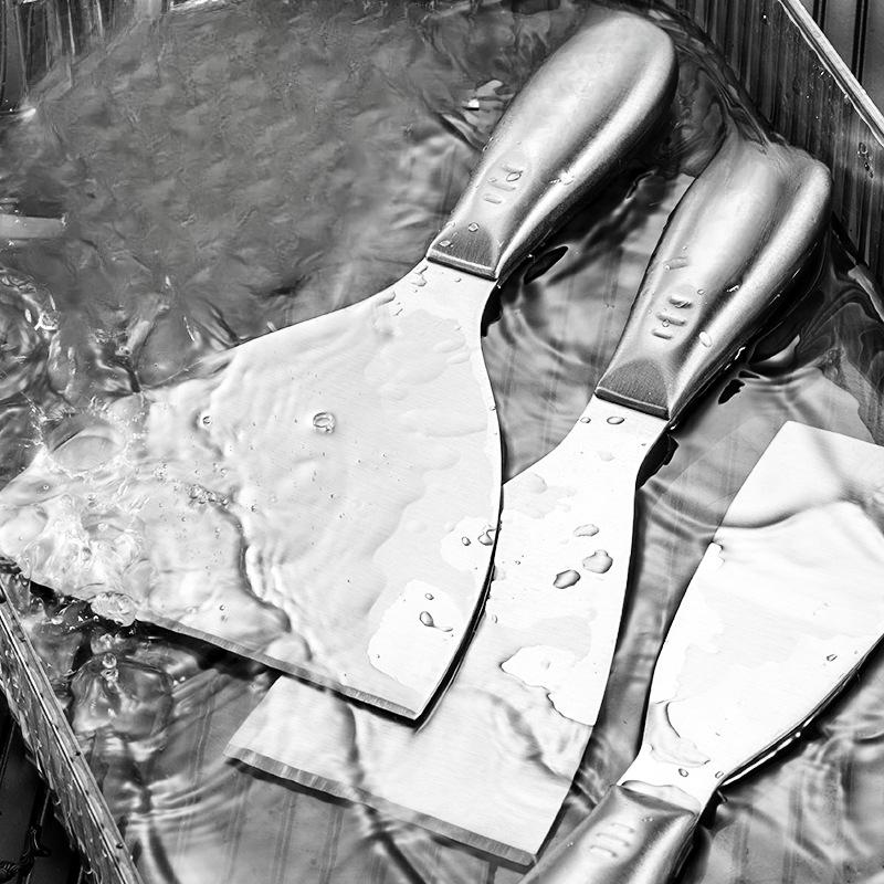 1 buc Spatulă de curățare din oțel inoxidabil îngroșat cu mâner de lemn, Artefact multifuncțional pentru răzuirea chitului, Spatulă integrată care nu zgârie